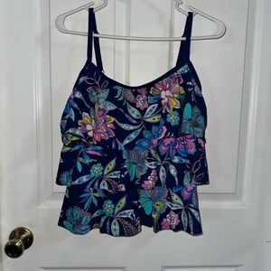 Maxine of Hollywood Floral Swim Top Size 10 Women’s